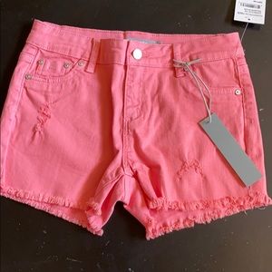 pink jean shorts